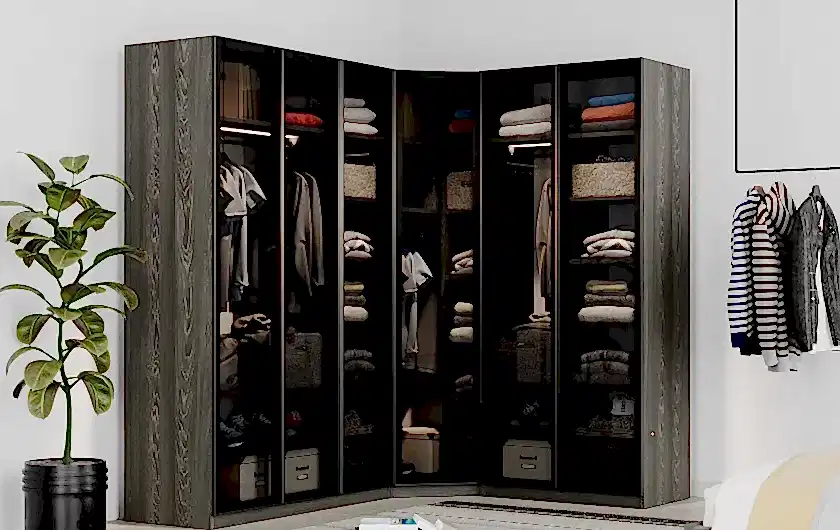 Plus 3 Kapaklı Dolap Kabini Siyah Meşe